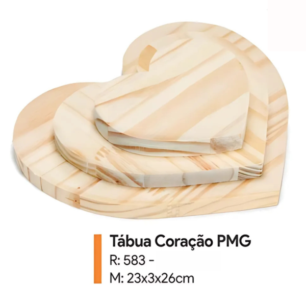 Tábua de Coração P, M, G – Design Aconchegante e Funcional