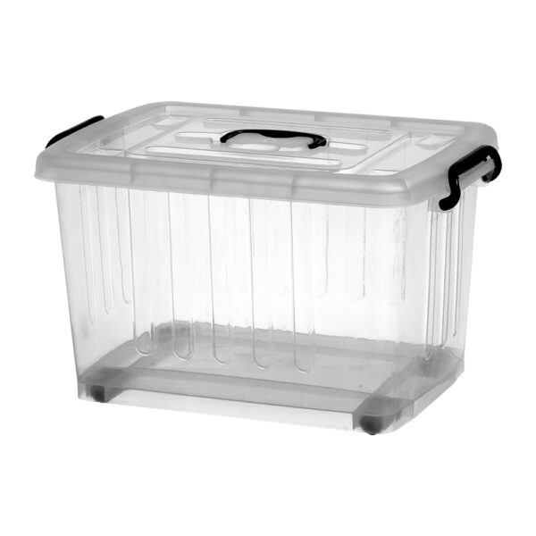 Container Plástico 54,5 L com Rodizio Transparente