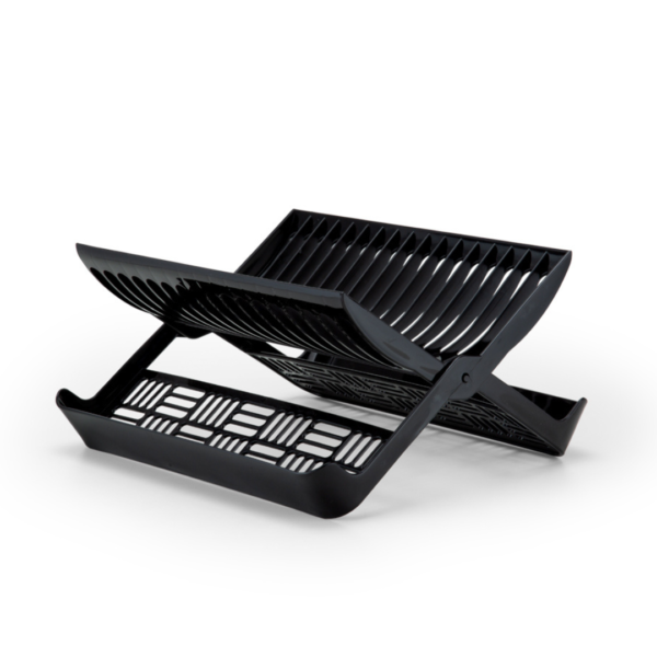 Escorredor De Pratos Em Plástico Dobrável 33cm Preto - Image 2