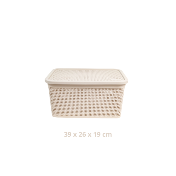 Caixa Organizadora Naturalle Rattan P,M,G – Cor Areia - Image 2