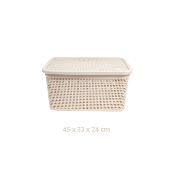 Caixa Organizadora Naturalle Rattan P,M,G – Cor Areia - Image 3