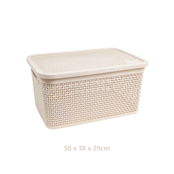 Caixa Organizadora Naturalle Rattan P,M,G – Cor Areia - Image 4