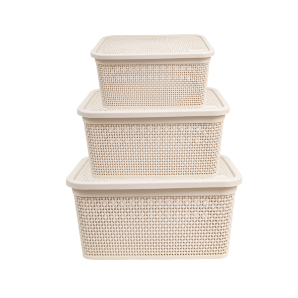 Caixa Organizadora Naturalle Rattan P,M,G – Cor Areia